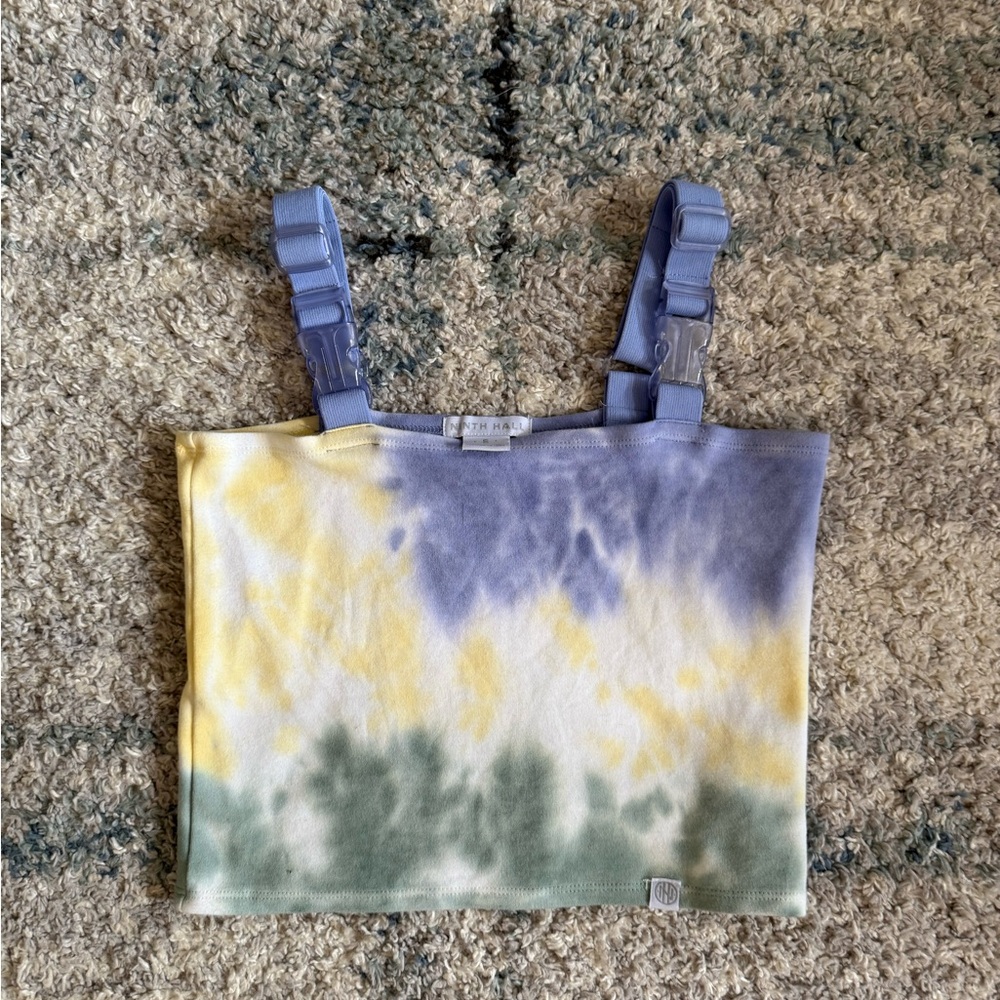 Tie-Dye Crop Top with Adjustable Straps